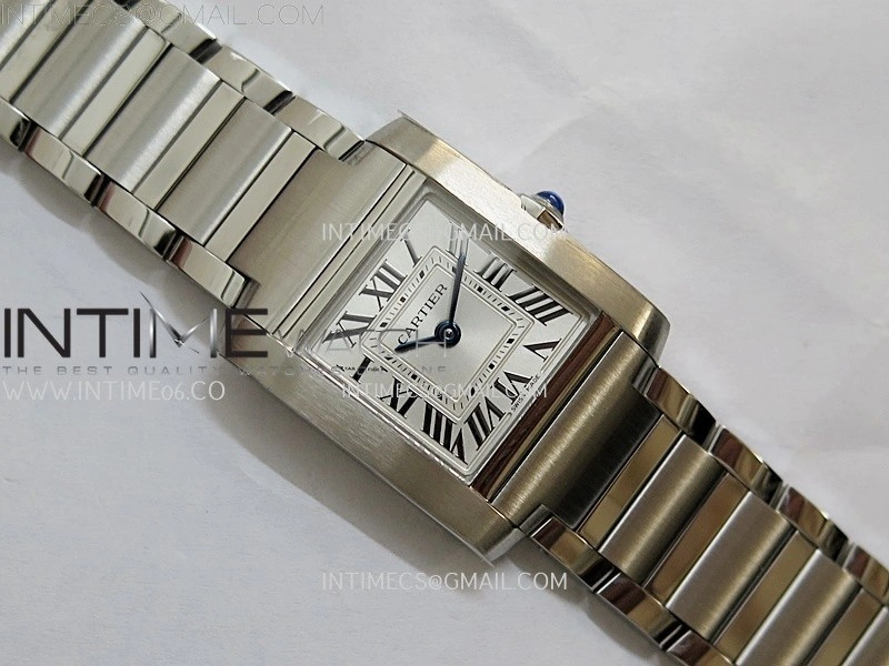Tank Francaise Ladies 21.2mm SS 8848F 1:1 Best Edition Silver Dial on SS Bracelet Ronda Quartz V2